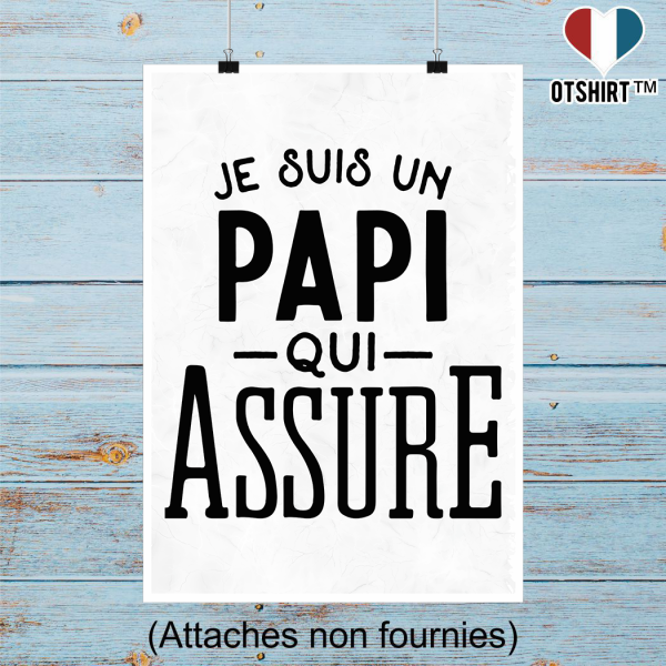 Affiche je suis un papi qui assure