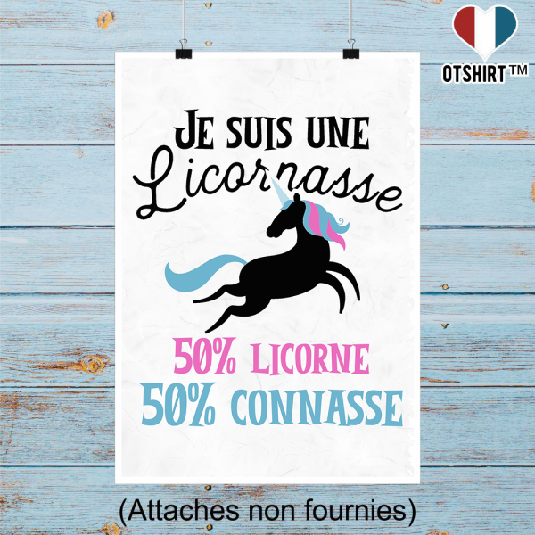 Affiche je suis une licornasse