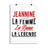 Affiche jeannine la femme la reine la legende
