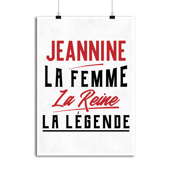 Affiche jeannine la femme la reine la legende