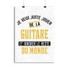 Affiche jouer de la guitare et ignorer le monde