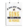 Affiche jouer du gong et ignorer le monde