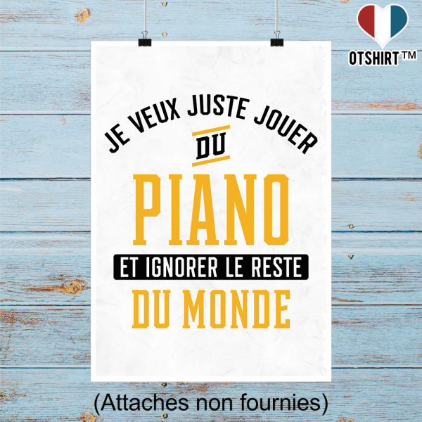 Affiche jouer du piano et ignorer le monde