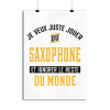 Affiche jouer du saxophone et ignorer le monde