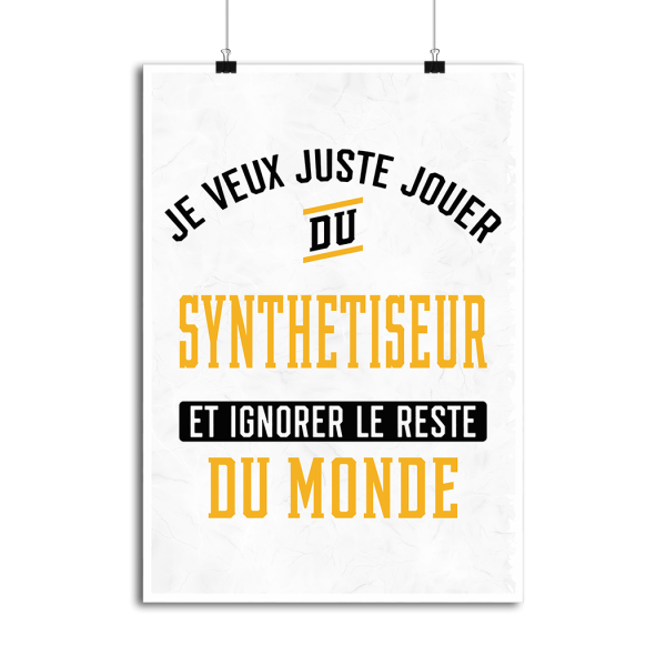 Affiche jouer du synthetiseur et ignorer le monde