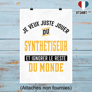 Affiche jouer du synthetiseur et ignorer le monde