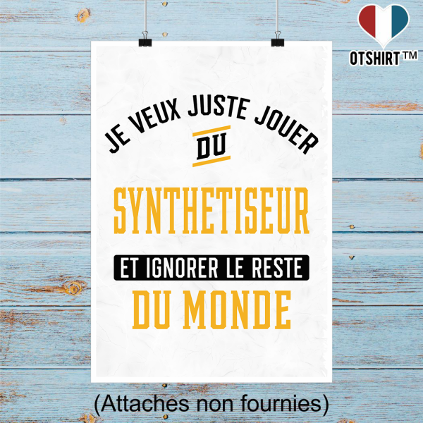 Affiche jouer du synthetiseur et ignorer le monde