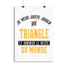 Affiche jouer du triangle et ignorer le monde