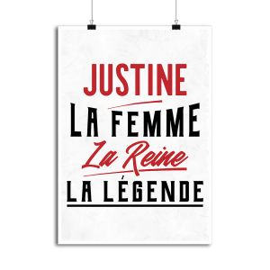 Affiche justine la femme la reine la legende Affiche justine la femme la reine la legende