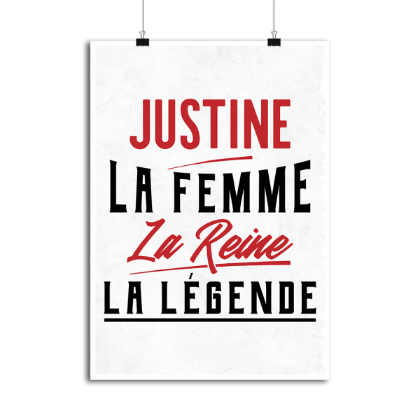 Affiche justine la femme la reine la legende