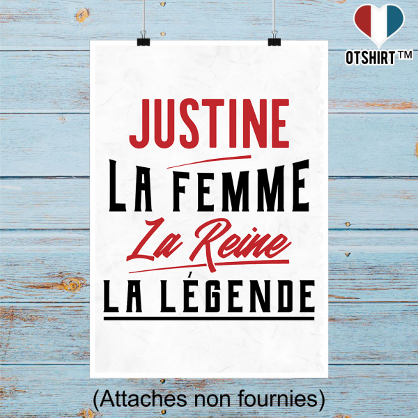 Affiche justine la femme la reine la legende