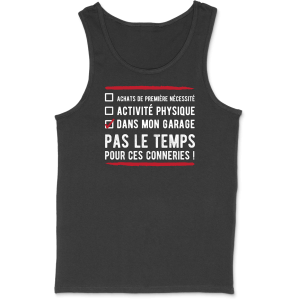 Debardeur homme attestation dans mon garage Debardeur homme attestation dans mon garage