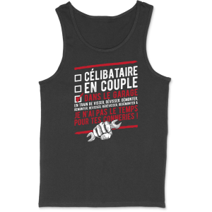 Debardeur homme celibataire dans le garage Debardeur homme celibataire dans le garage