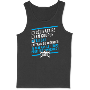 Debardeur homme celibataire en couple au ski Debardeur homme celibataire en couple au ski