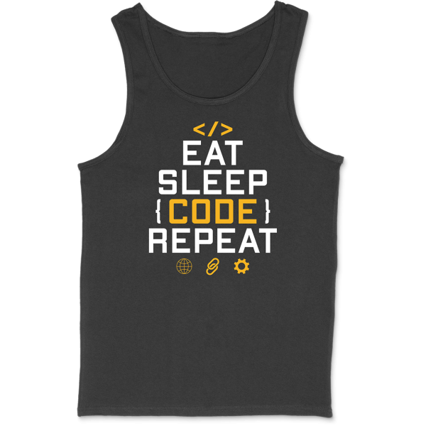 Debardeur homme eat sleep code repeat