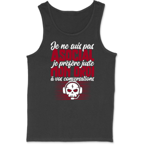 Debardeur homme pas asocial ordi Debardeur homme pas asocial ordi