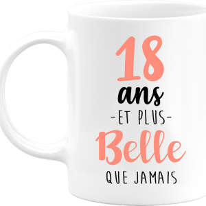 Mug 18 ans et plus belle que jamais Mug 18 ans et plus belle que jamais
