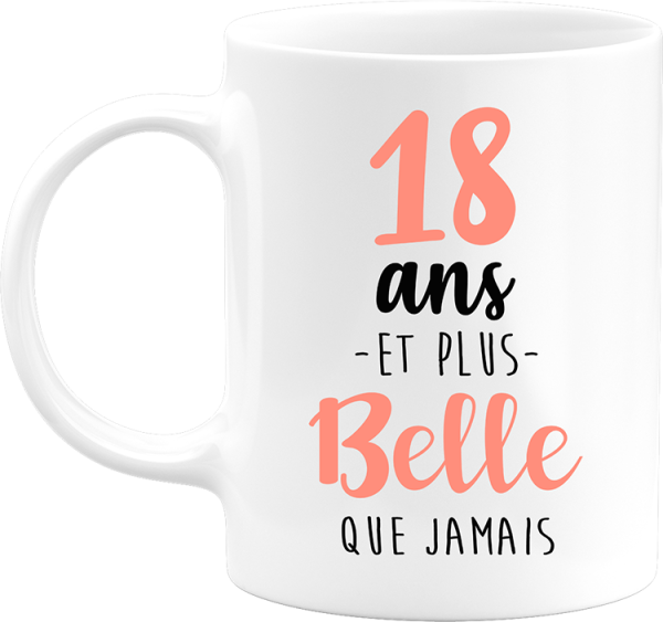 Mug 18 ans et plus belle que jamais