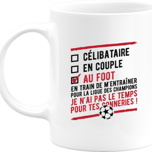 Mug celibataire au foot Mug celibataire au foot