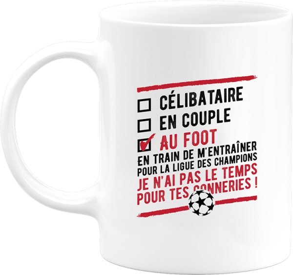 Mug celibataire au foot