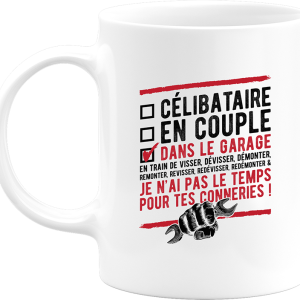 Mug celibataire dans le garage Mug celibataire dans le garage