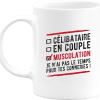 Mug celibataire en couple musculation