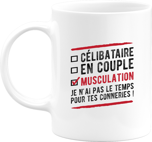 Mug celibataire en couple musculation