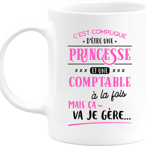 Mug princesse et comptable Mug princesse et comptable