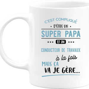 Mug super papa et conducteur de travaux Mug super papa et conducteur de travaux