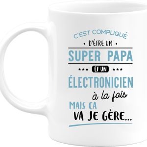 Mug super papa et electronicien Mug super papa et electronicien