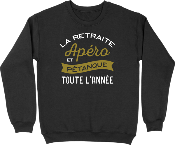 Pull homme apero, petanque et retraite