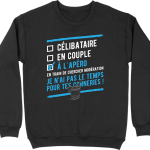 Pull homme celibataire a l’apero Pull homme celibataire a l’apero