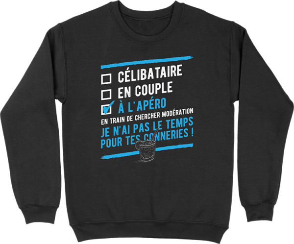 Pull homme celibataire a l’apero