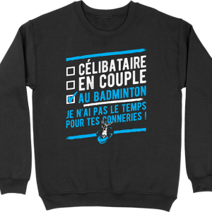 Pull homme celibataire au badminton Pull homme celibataire au badminton