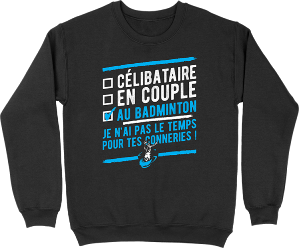 Pull homme celibataire au badminton