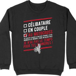 Pull homme celibataire au motocross Pull homme celibataire au motocross