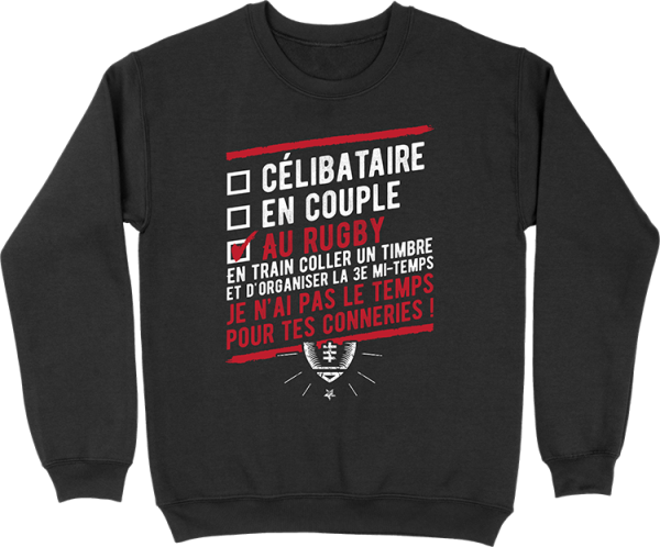 Pull homme celibataire au rugby