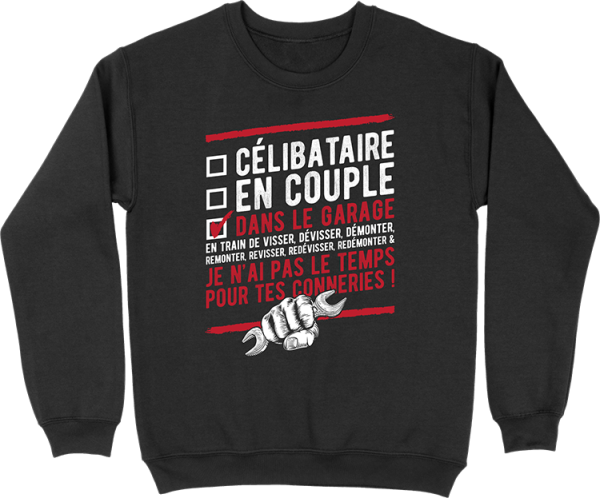 Pull homme celibataire dans le garage