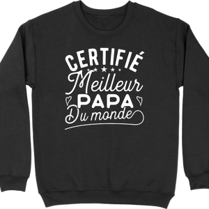 Pull homme certifie meilleur papa Pull homme certifie meilleur papa