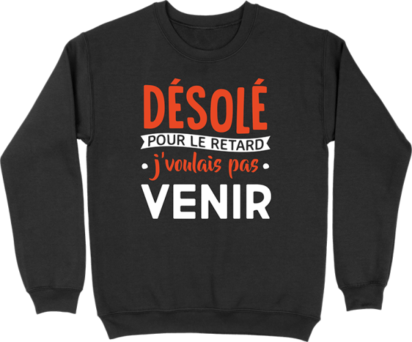 Pull homme desole pour le retard