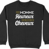 Pull homme heureux sans cheveux