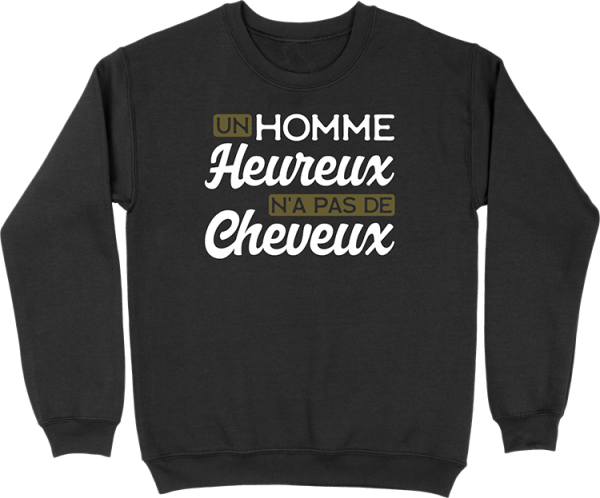 Pull homme heureux sans cheveux