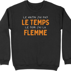 Pull homme j’ai la flemme Pull homme j’ai la flemme