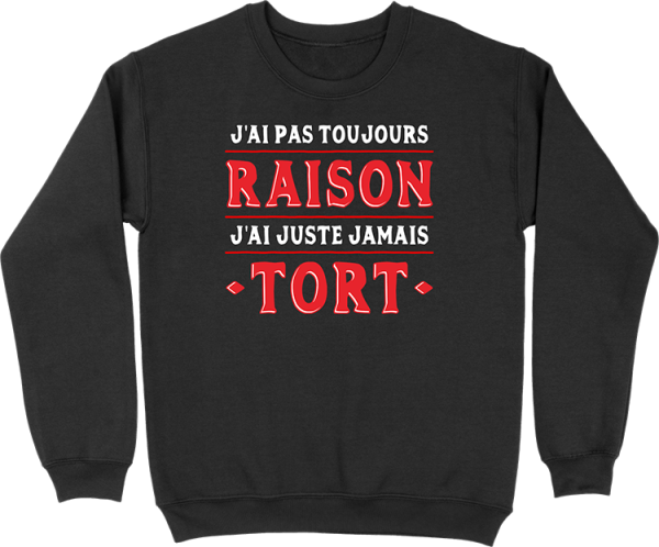 Pull homme j’ai pas toujours raison