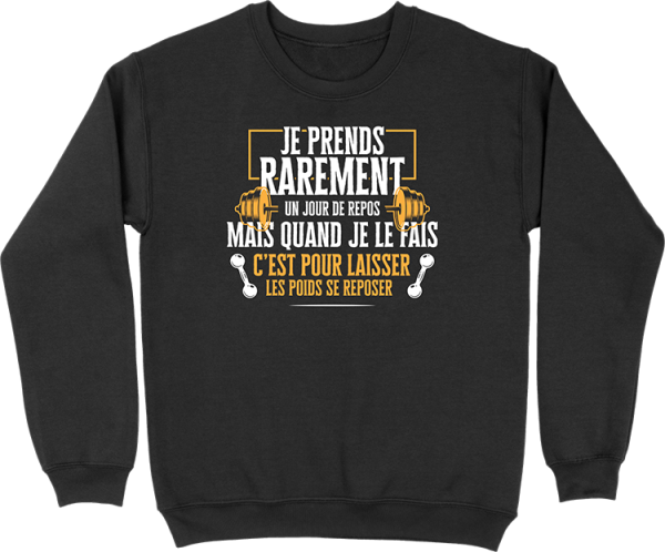 Pull homme je laisse les poids se reposer