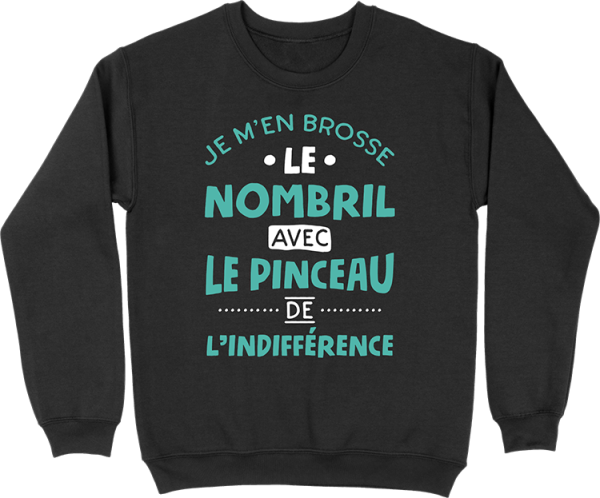 Pull homme je m’en brosse le nombril