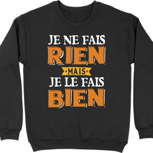 Pull homme je ne fais rien Pull homme je ne fais rien