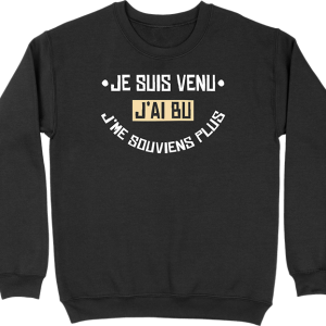 Pull homme je suis venu j’ai bu Pull homme je suis venu j’ai bu