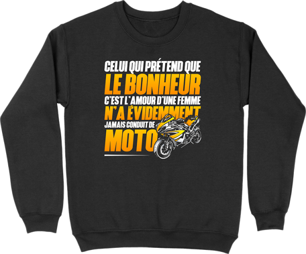 Pull homme le bonheur moto