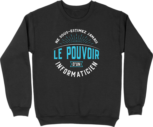 Pull homme le pouvoir d’un informaticien